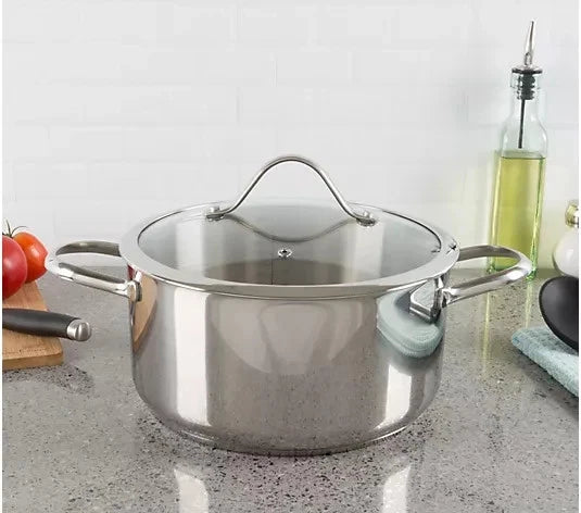 Classic Cuisine 6-qt Stainless Steel Stockpot with Glass Lid